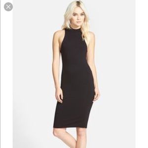 Black tight midi dress